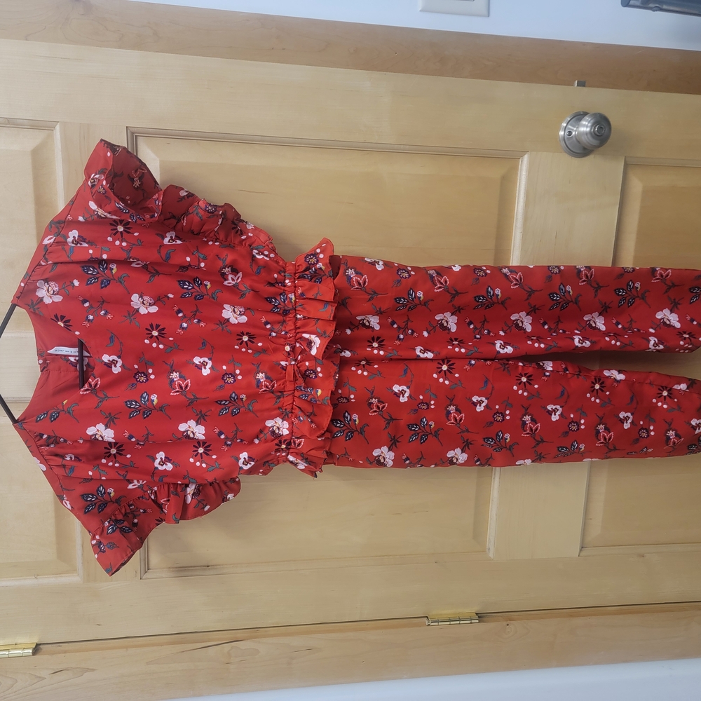 Jane and Jack Red Floral Jumpsuit